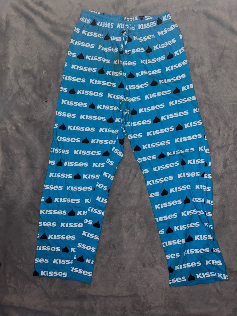 Kisses Logo Blue Women’s Pajama Pants - Branded Sleep Lounge